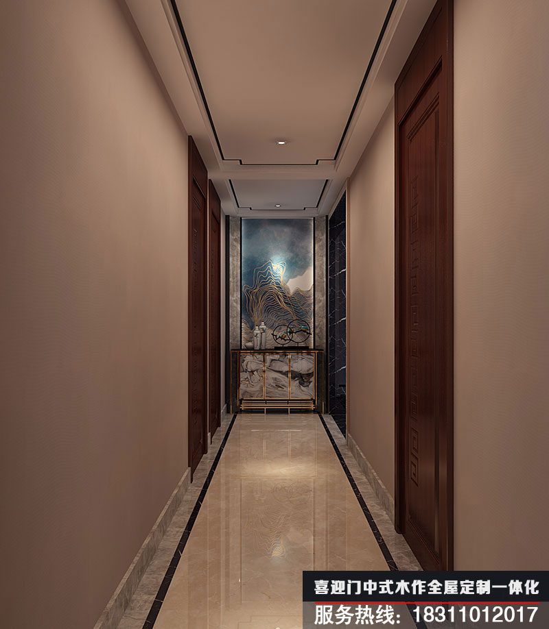 简约中式走廊设计效果图