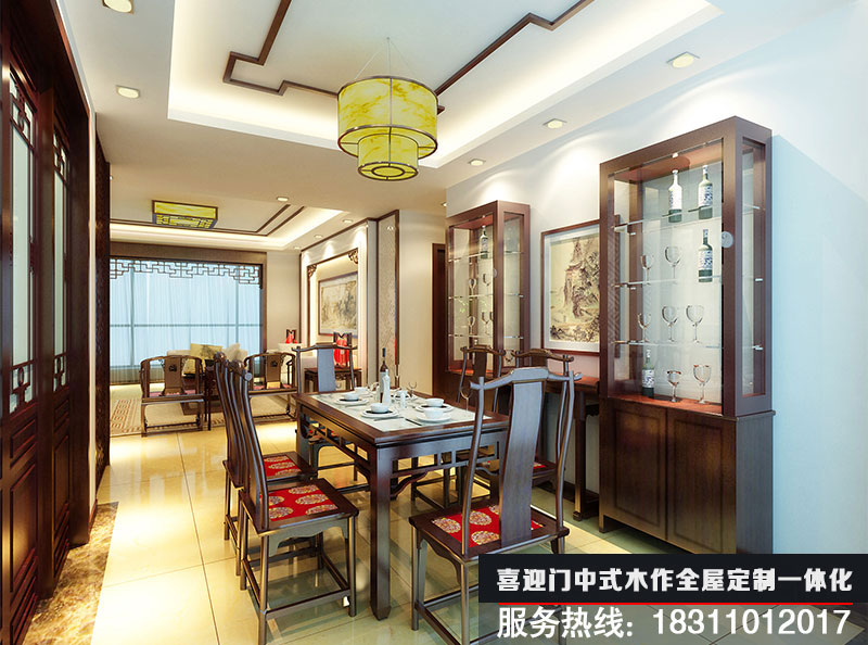 简约中式餐厅设计效果图