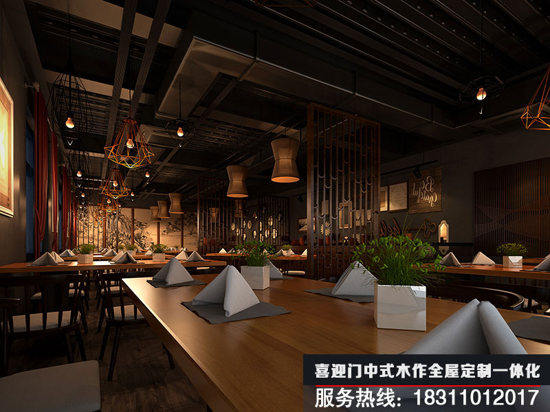 中式餐厅大堂设计效果图