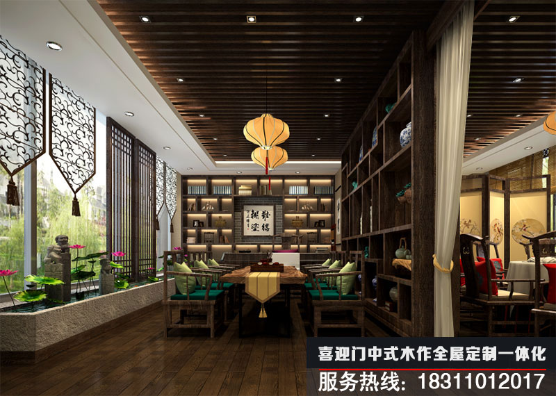 中式餐厅包间茶室设计效果图