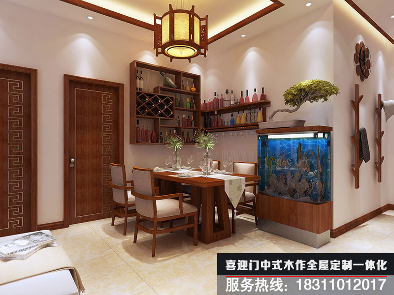 中式简约餐厅设计效果图
