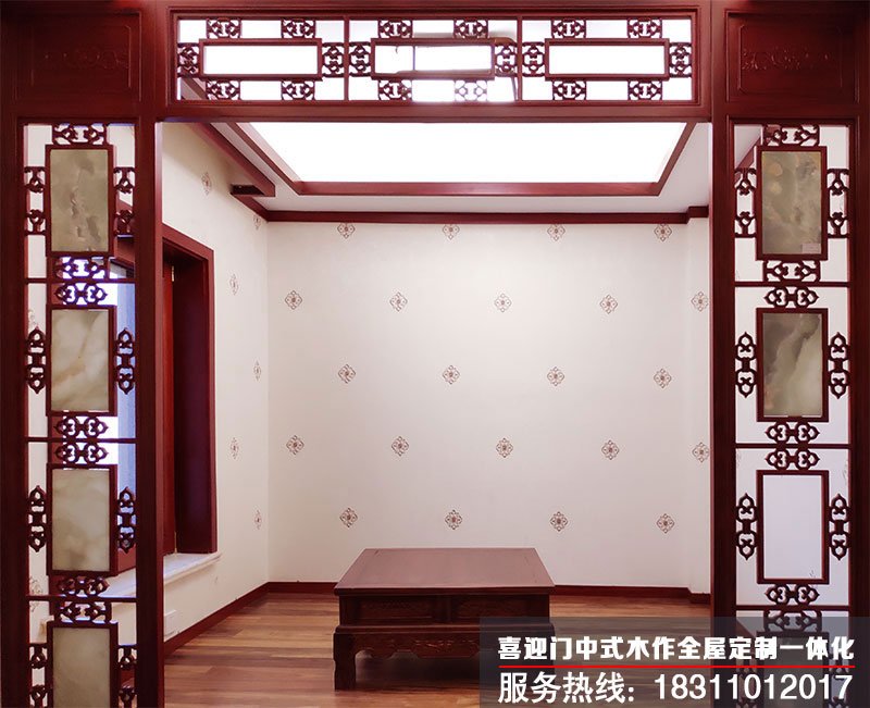 中式别墅室内房间内的挂落安装使用情况