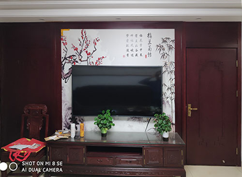 中式家庭装修电视柜效果展示