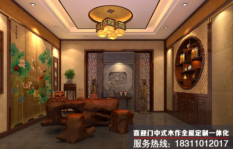中式茶室效果图