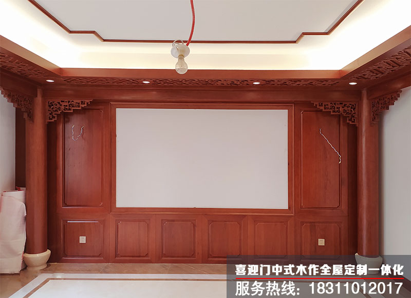中式私人会所背景墙装饰