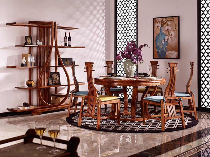 中式实木家居装修餐厅餐椅效果图展示
